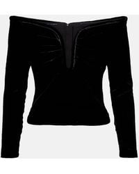 Roland Mouret - Off-Shoulder Velvet Top - Lyst