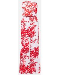 Melissa Odabash - Naomi Printed Strapless Jumpsuit - Lyst