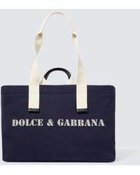 Dolce & Gabbana - Tote Bag Aus Canvas Mit Leder - Lyst