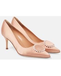 Manolo Blahnik - Pumps Kifaclo 70 Aus Satin Mit Zierperlen - Lyst