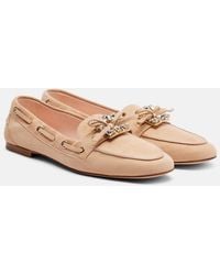Roger Vivier - Boat Strass Embellished Suede Boat Shoes - Lyst