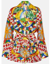Dolce & Gabbana - Bedruckte Jacke aus Seide - Lyst