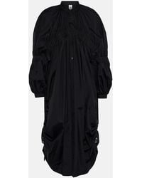 Noir Kei Ninomiya - Vestido midi de algodon drapeado - Lyst