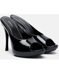 Gucci - Viv Patent Leather Platform Mules - Lyst