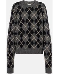KHAITE - Pratt Argyle Cashmere Sweater - Lyst