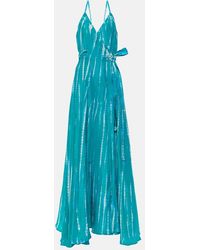 Anna Kosturova - Robe Portefeuille Tie & Dye En Soie - Lyst