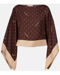 Valentino Garavani - Printed Silk Twill Top - Lyst