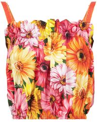Dolce & Gabbana Top en coton et soie à fleurs - Multicolore