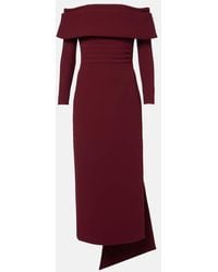 Emilia Wickstead - Derika Off-Shoulder Crepe Midi Dress - Lyst