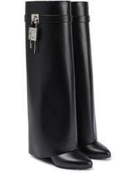 Givenchy Shark Lock Leather Knee-high Boots - Black