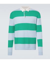 Allude - Striped Wool And Cashmere Polo Sweater - Lyst