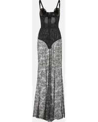 Nensi Dojaka - Cutout Sequined Lace-trimmed Gown - Lyst