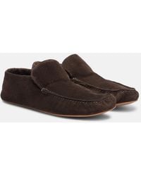 The Row - Leo Shearling-Lined Suede Loafers - Lyst