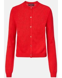 Gucci - Cardigan Gg Aus Seide Und Baumwolle - Lyst