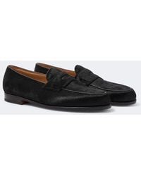 John Lobb - Lopez Calf Hair Penny Loafers - Lyst