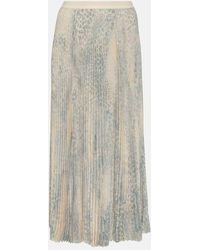 Balenciaga - Falda midi plisada con estampado - Lyst