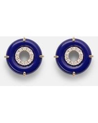 Mateo - 14Kt Earrings With Lapis Lazuli And Diamonds - Lyst