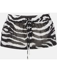 The Attico - Zebra-Print Cotton Muslin Shorts - Lyst