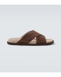 Brunello Cucinelli - Suede Slides - Lyst