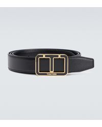Tom Ford Logo Leather Belt - Black