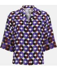 Dries Van Noten - Printed Crepe Bowling Shirt - Lyst