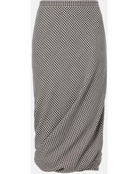 Balenciaga - Falda Twisted De Lana Con Pata De Gallo - Lyst