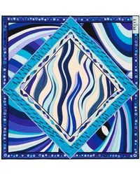 Emilio Pucci Bedrucktes Tuch aus Seide - Blau