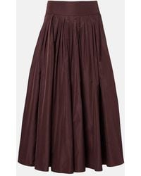 Max Mara - Pleated Taffeta Midi Skirt - Lyst