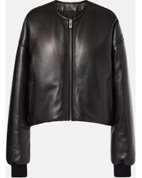 Alaïa - Leather Bomber Jacket - Lyst