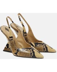 The Attico - Cheope Snake-Effect Leather Slingback Pumps - Lyst