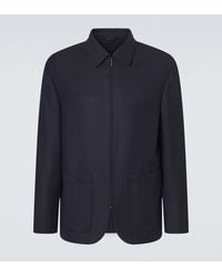 Giorgio Armani - Chevron Wool And Cashmere-Blend Jacket - Lyst