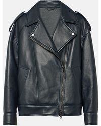 Brunello Cucinelli - Oversized Leather Biker Jacket - Lyst
