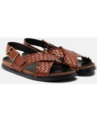 The Row - Buckle Leather Slingback Sandals - Lyst