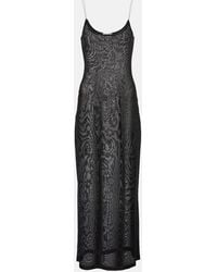Alaïa - Sheer Knitted Midi Dress - Lyst
