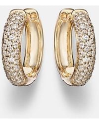 STONE AND STRAND - Keepsake 14Kt Huggie Earrings With Diamonds - Lyst