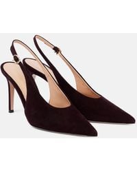 Gianvito Rossi - Robbie Suede Slingback Pumps - Lyst