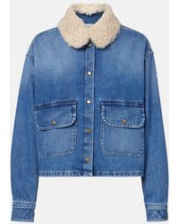 Moncler - Teddy-Trimmed Denim Shirt - Lyst