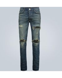 Amiri Jeans MX1 aus Veloursleder - Blau