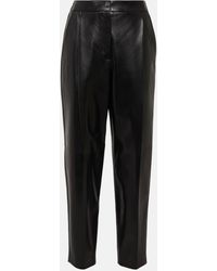 Alexander McQueen - High-rise Straight-leg Leather Pants - Lyst