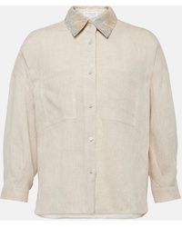 Brunello Cucinelli - Embellished Linen Shirt - Lyst