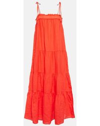 Velvet - Charlie Tiered Linen Maxi Dress - Lyst