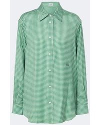 Loewe - Double L Gingham Silk Twill Shirt - Lyst