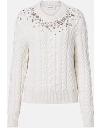 McQueen - Embellished Wool And Cashmere Sweater - Lyst