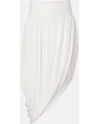 Alaïa - Asymmetric Jersey Midi Skirt - Lyst
