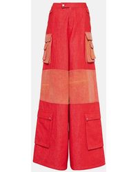 DIDU - High-Rise Wide-Leg Cotton Pants - Lyst