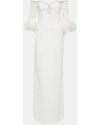 Rebecca Vallance - Bridal Plume Feather-trimmed Crepe Gown - Lyst