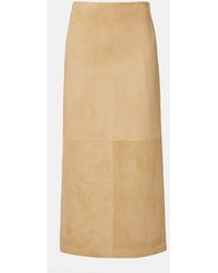 The Row - Danas Suede Wrap Skirt - Lyst