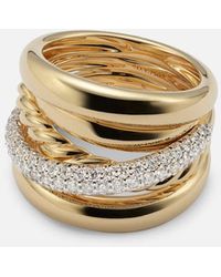 David Yurman - Dy Crossover 18Kt Ring With Diamonds - Lyst