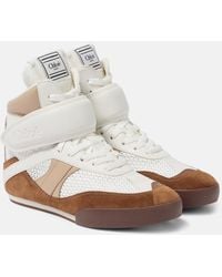 Chloé - Kick Sneakers Aus Veloursleder, Mesh Und Leder - Lyst