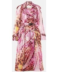Dries Van Noten - Printed Double-Breasted Trench Coat - Lyst